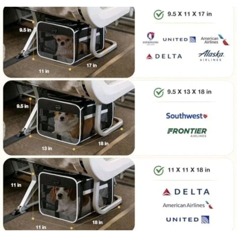 Lekereise Expandable Pet Carrier Southwest Frontier Airline Approved 18